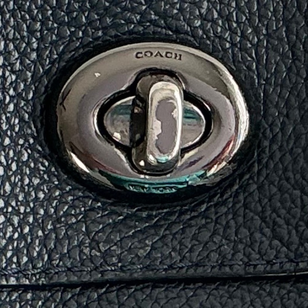 COACH Navy Blue Leather Bag - Picture 3 of 16